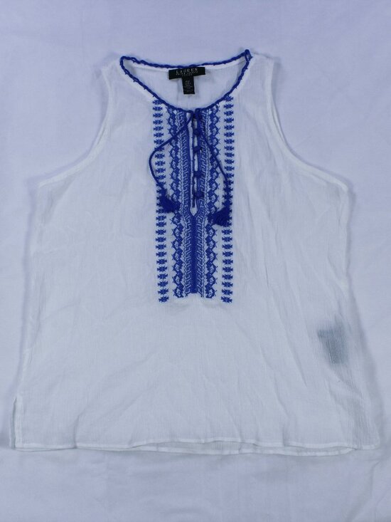 Lauren Ralph Lauren Tops - Lauren Ralph Lauren Blouse – Embroidered Boho Style – Sleeveless – Size M